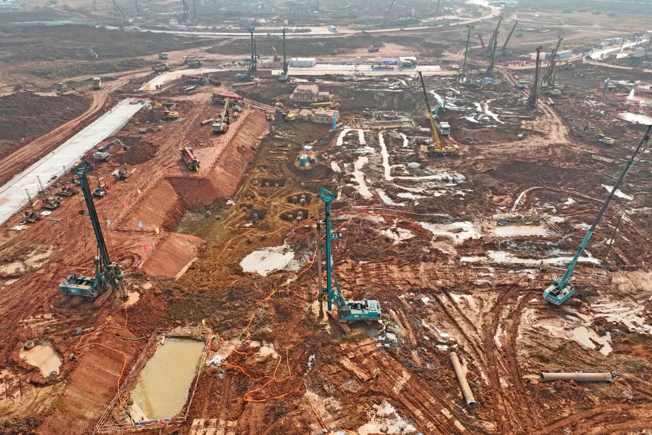 刷新“进度条”、构筑新地标！恒峰g22智能旋挖集群助力长沙奥体中心建设